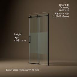 ComposedE 78'' H sliding shower door with 3/8''-thick glass - image 3