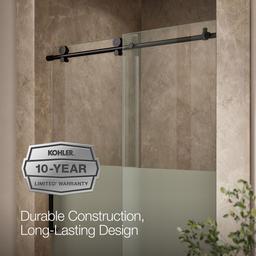 ComposedE 78'' H sliding shower door with 3/8''-thick glass - image 10