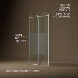 ComposedE 78'' H sliding shower door with 3/8''-thick glass - image 3