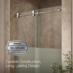 ComposedE 78'' H sliding shower door with 3/8''-thick glass - image 10