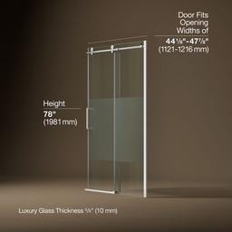 ComposedE 78'' H sliding shower door with 3/8''-thick glass - image 3
