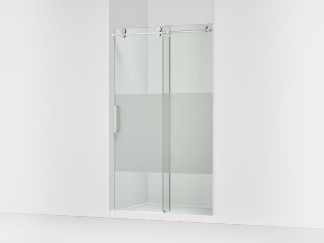 ComposedE 78'' H sliding shower door with 3/8''-thick glass
