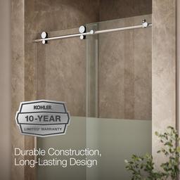 ComposedE 78'' H sliding shower door with 3/8''-thick glass - image 10