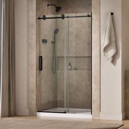 ComposedE Sliding shower door, 78'' H x 44-1/8 - 47-7/8'' W, with 3/8'' thick Crystal Clear glass - image 2