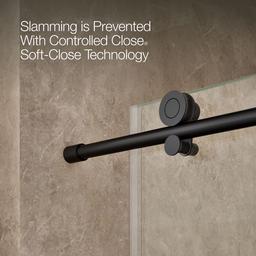 ComposedE Sliding shower door, 78'' H x 44-1/8 - 47-7/8'' W, with 3/8'' thick Crystal Clear glass - image 6