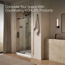 ComposedE Sliding shower door, 78'' H x 44-1/8 - 47-7/8'' W, with 3/8'' thick Crystal Clear glass - image 8