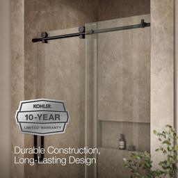 ComposedE Sliding shower door, 78'' H x 44-1/8 - 47-7/8'' W, with 3/8'' thick Crystal Clear glass - image 10