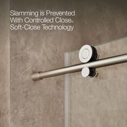 ComposedE Sliding shower door, 78'' H x 44-1/8 - 47-7/8'' W, with 3/8'' thick Crystal Clear glass - image 6