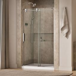 ComposedE Sliding shower door, 78'' H x 44-1/8 - 47-7/8'' W, with 3/8'' thick Crystal Clear glass - image 2