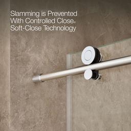 ComposedE Sliding shower door, 78'' H x 44-1/8 - 47-7/8'' W, with 3/8'' thick Crystal Clear glass - image 6