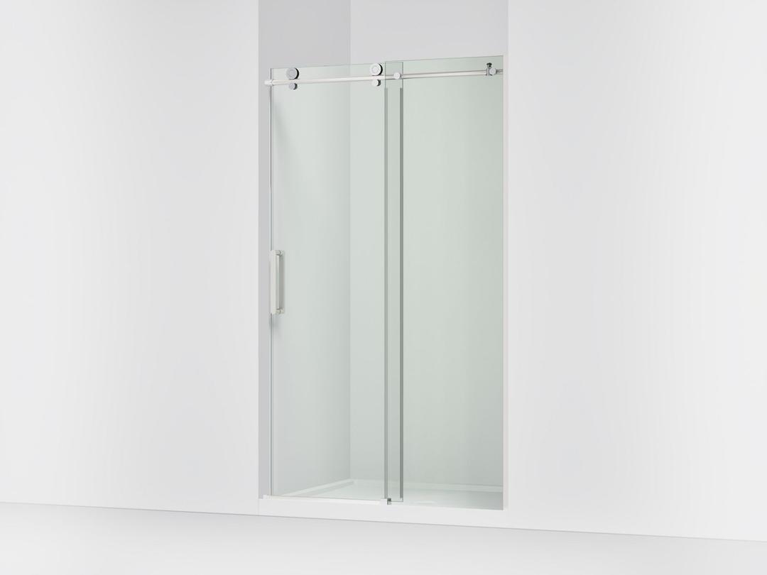 ComposedE Sliding shower door, 78'' H x 44-1/8 - 47-7/8'' W, with 3/8'' thick Crystal Clear glass by Kohler