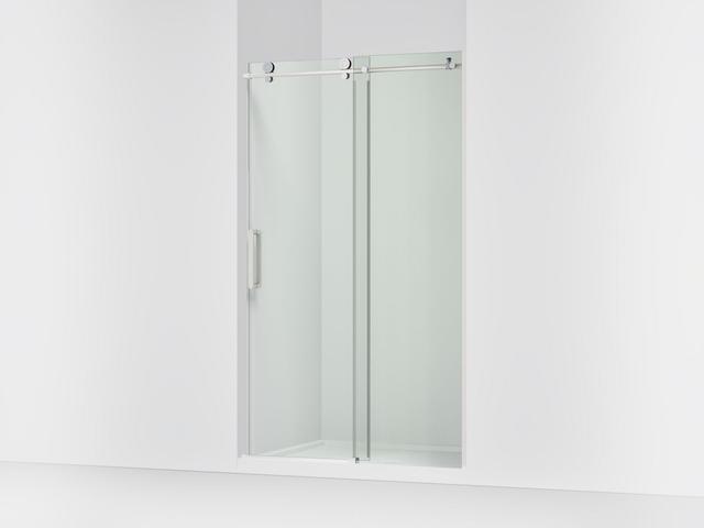 ComposedE Sliding shower door, 78'' H x 44-1/8 - 47-7/8'' W, with 3/8'' thick Crystal Clear glass
