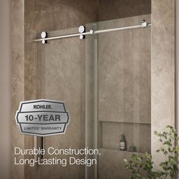 ComposedE Sliding shower door, 78'' H x 44-1/8 - 47-7/8'' W, with 3/8'' thick Crystal Clear glass - image 10