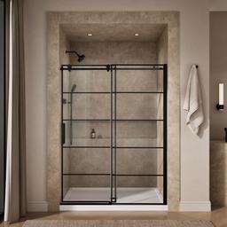 ComposedE 78'' H sliding shower door with 3/8''-thick glass - image 4