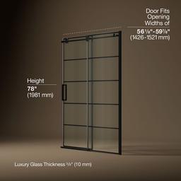 ComposedE 78'' H sliding shower door with 3/8''-thick glass - image 3