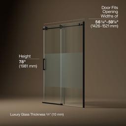 ComposedE 78'' sliding shower door with 3/8''-thick glass - image 3