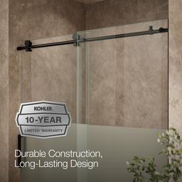 ComposedE 78'' sliding shower door with 3/8''-thick glass - image 10