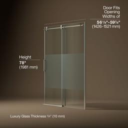 ComposedE 78'' sliding shower door with 3/8''-thick glass - image 3