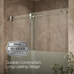 ComposedE 78'' sliding shower door with 3/8''-thick glass - image 10