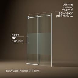 ComposedE 78'' sliding shower door with 3/8''-thick glass - image 3