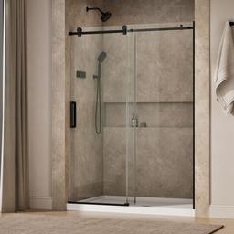 ComposedE Sliding shower door, 78'' H x 56-1/8 - 59-7/8'' W, with 3/8'' thick Crystal Clear glass - image 2