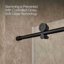 ComposedE Sliding shower door, 78'' H x 56-1/8 - 59-7/8'' W, with 3/8'' thick Crystal Clear glass - image 6