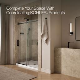 ComposedE Sliding shower door, 78'' H x 56-1/8 - 59-7/8'' W, with 3/8'' thick Crystal Clear glass - image 8