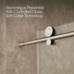 ComposedE Sliding shower door, 78'' H x 56-1/8 - 59-7/8'' W, with 3/8'' thick Crystal Clear glass - image 6