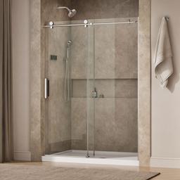 ComposedE Sliding shower door, 78'' H x 56-1/8 - 59-7/8'' W, with 3/8'' thick Crystal Clear glass - image 2