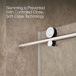 ComposedE Sliding shower door, 78'' H x 56-1/8 - 59-7/8'' W, with 3/8'' thick Crystal Clear glass - image 6