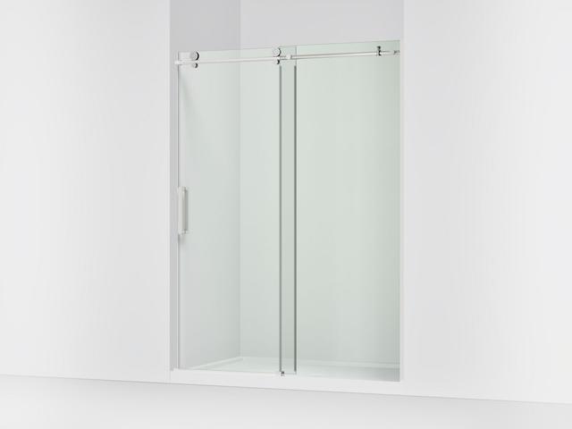 ComposedE Sliding shower door, 78'' H x 56-1/8 - 59-7/8'' W, with 3/8'' thick Crystal Clear glass