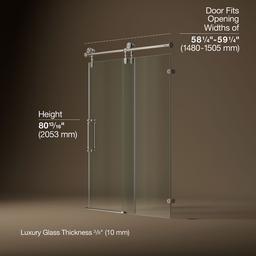 ArtifactsE 80-7/8'' H sliding shower door with 3/8''-thick glass - image 3