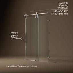 ArtifactsE 80-7/8'' H sliding shower door with 3/8''-thick glass - image 3