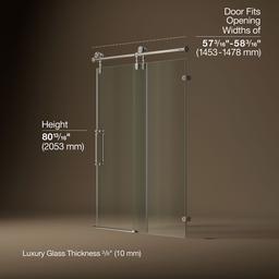 ArtifactsE 80-7/8'' H sliding shower door with 3/8''-thick glass - image 3