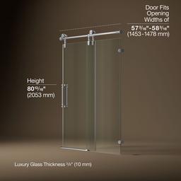 ArtifactsE 80-7/8'' H sliding shower door with 3/8''-thick glass - image 3