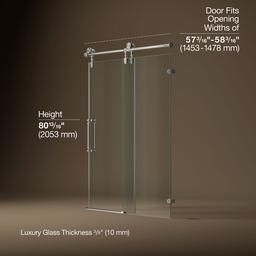 ArtifactsE 80-7/8'' H sliding shower door with 3/8''-thick glass - image 3