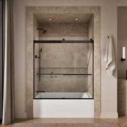 Kohler Levity Plus 61-9/16'' H Sliding Bath Door with 3/8''-thick Glass - Matte Black - image 4