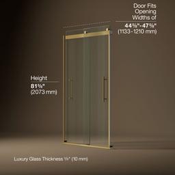 Kohler Levity Plus Frameless Sliding Shower Door, 81-5/8'' H X 44-5/8 - 47-5/8'' W, with... - image 3