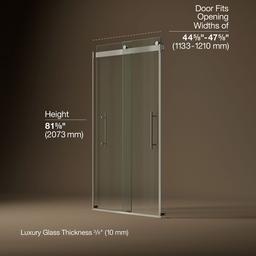 Kohler Levity Plus Frameless Sliding Shower Door, 81-5/8'' H X 44-5/8 - 47-5/8'' W, with... - image 3