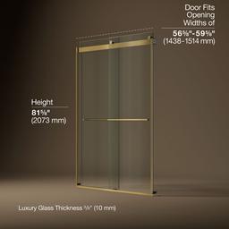 Kohler Levity Plus 81-5/8'' H Sliding Shower Door with 3/8''-thick Glass - Vibrant Brushed... - image 3