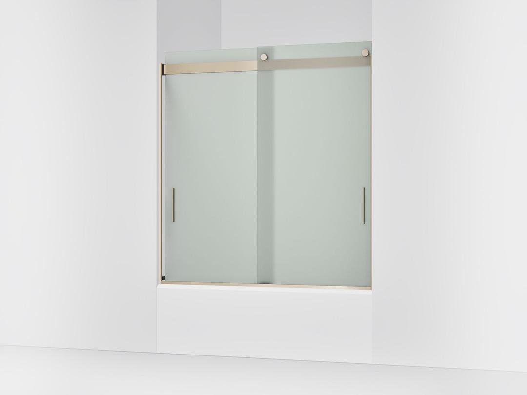 Kohler Levity Sliding Bath Door, 62'' H X 56-5/8 - 59-5/8'' W, with 1/4'' Thick Frosted Glass -... by Kohler