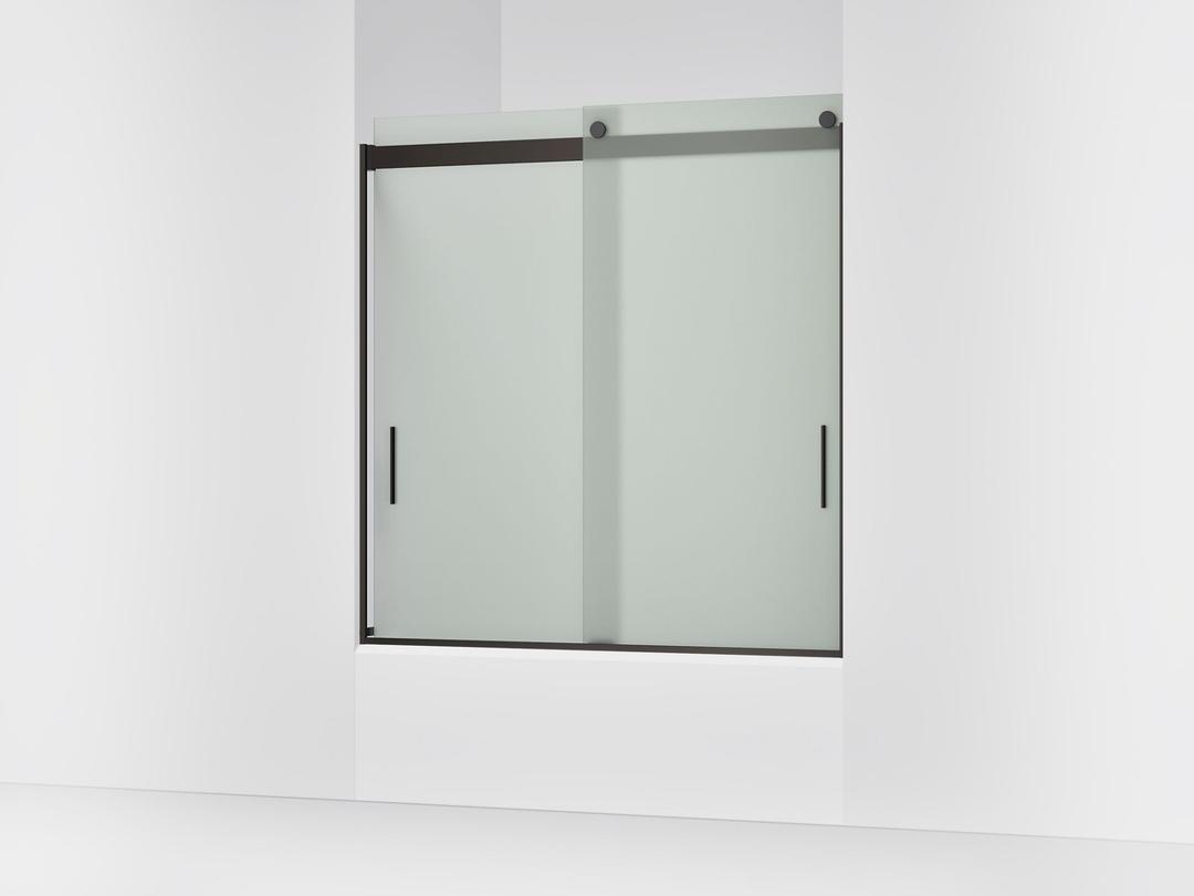 Kohler Levity Sliding Bath Door, 62'' H X 56-5/8 - 59-5/8'' W, with 1/4'' Thick Frosted Glass -... by Kohler
