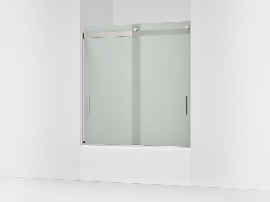 Kohler Levity Sliding Bath Door, 62'' H X 56-5/8 - 59-5/8'' W, with 1/4'' Thick Frosted Glass -... by Kohler