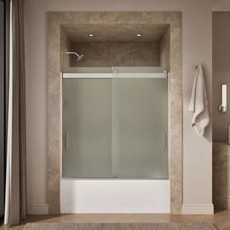 Kohler Levity Sliding Bath Door, 62'' H X 56-5/8 - 59-5/8'' W, with 1/4'' Thick Frosted Glass -... - image 4
