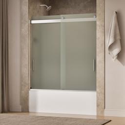 Kohler Levity Sliding Bath Door, 62'' H X 56-5/8 - 59-5/8'' W, with 1/4'' Thick Frosted Glass -... - image 2