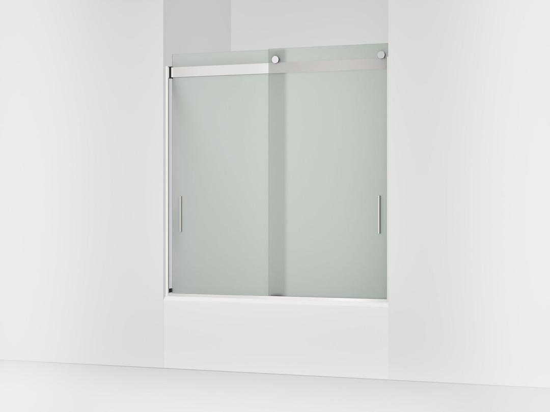 Kohler Levity Sliding Bath Door, 62'' H X 56-5/8 - 59-5/8'' W, with 1/4'' Thick Frosted Glass -... by Kohler