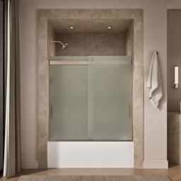 Kohler Levity Sliding Bath Door, 59-3/4'' H X 56-5/8 - 59-5/8'' W, with 1/4'' Thick Frosted Glass... - image 4