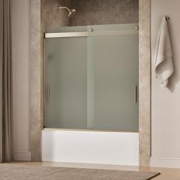 Kohler Levity Sliding Bath Door, 59-3/4'' H X 56-5/8 - 59-5/8'' W, with 1/4'' Thick Frosted Glass... - image 2