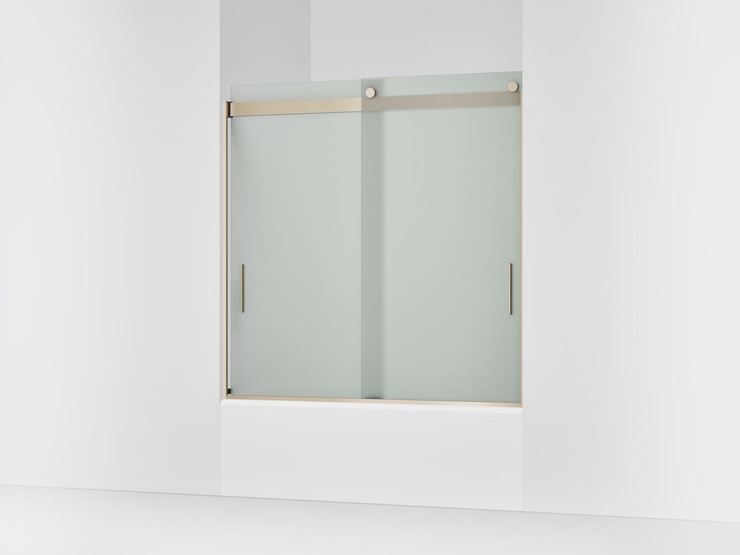 Kohler Levity Sliding Bath Door, 59-3/4'' H X 56-5/8 - 59-5/8'' W, with 1/4'' Thick Frosted Glass... by Kohler