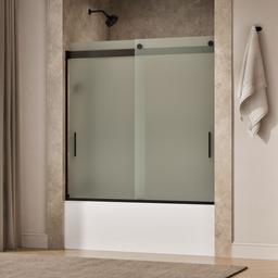 Kohler Levity Sliding Bath Door, 59-3/4'' H X 56-5/8 - 59-5/8'' W, with 1/4'' Thick Frosted Glass... - image 2